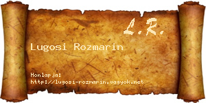 Lugosi Rozmarin névjegykártya